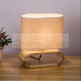 Modern table lamp wood base cloth lampshade table lamps for living room bedroom bedside lamp desk lamp reading lights fixture