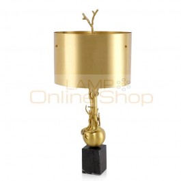 Modern Table Lamps copper marble Reading Study Light Bedroom Bedside Lights Lampshade Home Lighting nordic lamp table E27 bulb