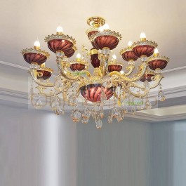 Modern violet crystal glass chandelier bedroom Foyer parlor villa bedroom luxury chandelier gold chandeliers led Pendientes