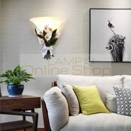 Modern Wall Lamps Gold LED Flower LED Wall Sconce Bedroom Wall Lights Frosted Glass Interior Decoration Hanging Lamps Luminaire