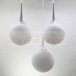 Modern white Glass Shade Pendant Lights For Dining Room Bar Restaurant dia 15cm 20cm glass ball Hanging Pendant Lamps Fixtures