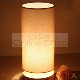 Modern wooden table lamps wood base cloth lampshade led desk lamps for bedroom bedside/Office/study room reading light fixture