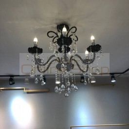Nautical Bar Cafe store mini black chandelier led lamparas 6/8 arm dining room bedroom kid's vintage glass chandeliers Avize