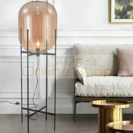  Creative simple floor lamp glass lampshade desk light black body new design home shop restaurant decoration lighting