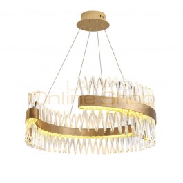  K9 Crystal LED Pendant light gold high brightness circle shape round hanging lamp warm white 3000K AC220V AC110V in