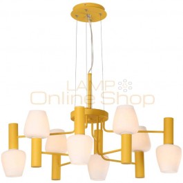  modern simple bedroom pendant lights iron creative personality Macarons restaurant 8 lamp E27 colourful droplight