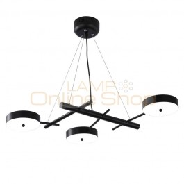  Pendant lights 3Heads LED black Dining room Acrylic lampshade Droplight Living Room Bedroom LED Lighting fixture
