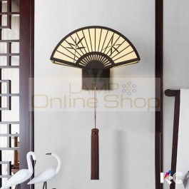 New Corridor Living Room TV Background Wall Bedroom Bedside Lamp Imitation Classical Fan-shaped LED Wall Light Fixture