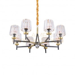 New classical LED Chandelier light 6/8/15 heads crystal lampshade LED Full copper light hotel restaurant hall home decotation