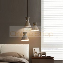 Nordic bedside Lamp modern minimalist Dining Room Lights bedroom Led Lamps retro art small single head E27 Pendant Light