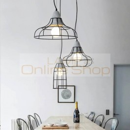 Nordic Cement Suspension Luminaire Creative Bar Restaurant Lantern Modern Dining Room pendant lights kitchen Iron Lighting