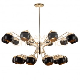 Nordic creative 16 head led chandelier light black modern iron body Hanging lamp villa E27 lamp pure white 6000K AC220V