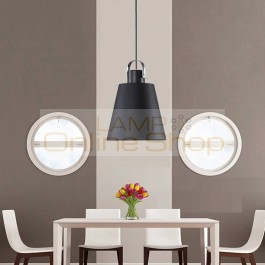 Nordic Creative Pendant Single Head American Style Simple Cafe Pendant Lamp Aluminum Black/White/red color