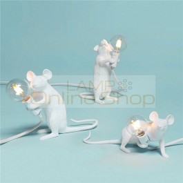 Nordic Desk Lamp Mouse Resin EU/USA Plug Rat Table Lamp Light Desk Light Kids Gift Animal Table Light 1-5m Wire Table