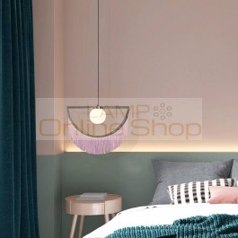 Nordic G9 led Suspension Luminaire modern Dining Room Lights pink/yellow/Purple Bedside lamp Bedroom Art Hanging Lights Lighting