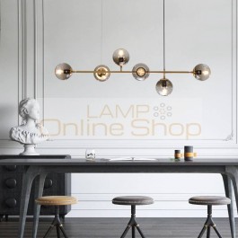 Nordic Glass Ball Chandelier Lighting Vintage Decorative Hanging Light Modern Dinning room Drop Light Fixture