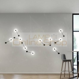 Nordic Iron DIY LED Wall Lighst White/black Wall Lamp Living Room TV Wall Rooms Lighting Fixtures Luminaire Applique Wandlampen
