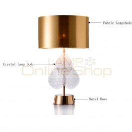 Nordic LED Deak Lamps Gold Crystal Table Lamp Bedroom Bedside Decor Table Lights LED Desk Lights Wedding Room Fixtures 