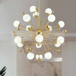 Nordic LED gold pendant light post-modern creative dandelion hanglamp white glass ball dining room kitchen suspension luminaire