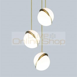 Nordic LED Pendant Lamp Designer Pendant Light Lighting Dining Room Bedroom Living Bedside Glass Ball HangLamps Kitchen Fixtures