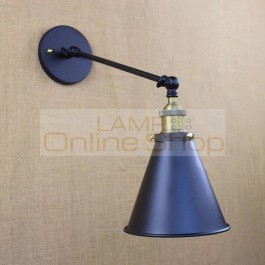 Nordic Loft Antique Wall Lamps industrial style Ajustable Swing Arm wall Sconces Metal Horn shade Unique Lustres Led wall Lamps