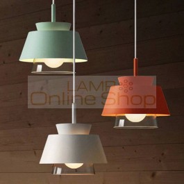 Nordic Macaron hanging pendant lights modern wrought iron colorful Frosted lampshades restaurant cafe aisle bar glass droplight