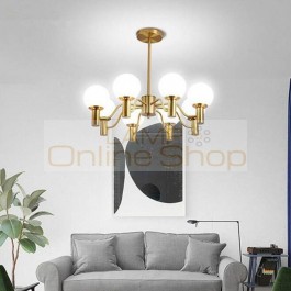 Nordic Modern Art Restaurant Bedroom Deco LED Pendant Lamps American Post Modern Glass Ball Home Hanging Light Fixtures