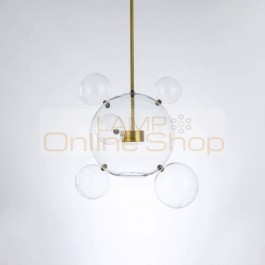 Nordic Modern Glass Bubble Molecular LED Pendant Light Modern Simple Living Room hanglamp Bedroom Decoration Lamp Fixtures