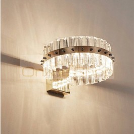 Nordic Modern Simple LED Crystal Living Room Bedroom Wall Lamp Neoclassical Bedside Stairs Home Decor Wall Lighting Fixture