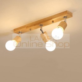 Nordic modern wooden ceiling lamp 1/3 heads wood led spotlights for living room dining room aisle corridor home lighting fixture
