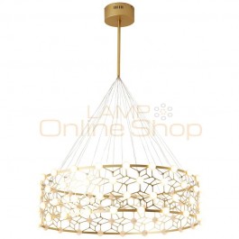 Nordic Pendant lights Post Modern Light luxury Designer Gold Ring Wave Model Simple Bedroom Foyer Creative LED Lighting fixture