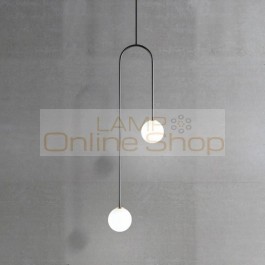 Nordic Post Modern Dining Room Bedroom G9 LED Glass Ball U Shaped Hanging Pendant Lights Bedside Kitchen Warm De Lamps Fixtures