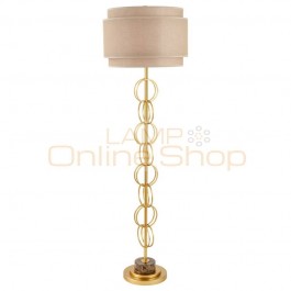 Nordic Post Modern Simple Floor Light E27 led lamp Creative stand lamp gold Plated body white lampshade art decoration Lighting