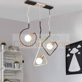 Nordic Restaurant Cafe ceiling lamp Geometric Postmodern Three Head Iron Led Ceiling Light Bar Clothing Store Home Lighting