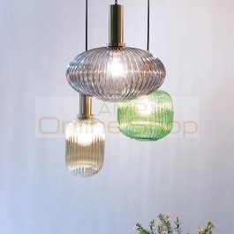 Nordic restaurant pendant lights gray/green/Cognac glass modern hanging lamp bedroom living room kitchen suspension luminaire