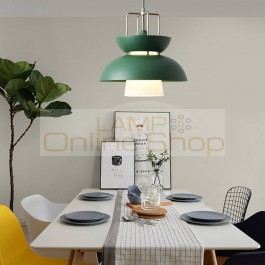 Nordic restaurant suspension light modern minimalist wrought iron glass macaron creative pendant lamps for dining living room