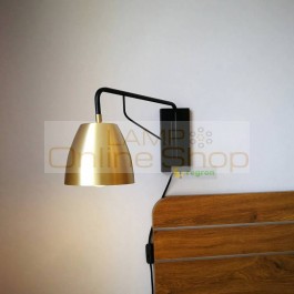 Nordic Wrought iron Led Lamp Vintage brass Sconce Wall Lights bedroom bedside reading lamps Lighting Mirror Light