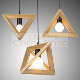 Nordic Wood pendant light lamp Herr Mandel Triangle wooden suspension lamp hanging light drop light for dining room kitchen shop