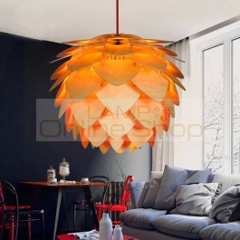 Nordic wooden pinecone creative pendant lamps for dining/living room lighting,dia 30/45/60CM wood lampshade modern light fixture