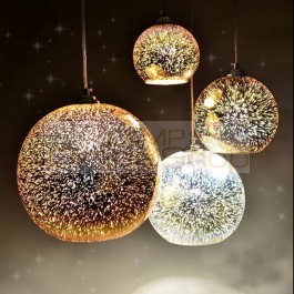 Novelty Glass Ball Pendant Lights dia 25 30cm Modern Suspended Luminaire Christmas Ball Design Lamp 3D Colorful Pendant Lighting