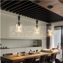 One pendant light hanging kitchen lights Modern clear Glass pendant lamps led TOOK Industrial suspension