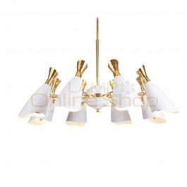 Post Modern 8 head Chandelier Lamp duckbilled Suspension E27 G9 3W lamp white black for Living Room Light Dining Light