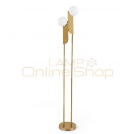 Post modern American nordic simple 2 lamps floor lamps glass ball bedroom foyer study standing lamp foyer decoration LED Lamp