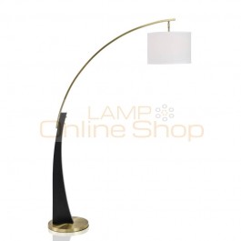 Post modern floor lamps foyer decoration Iron art gold and black lamp body cloth lampshade bedroom bedsiade LED standing lamp