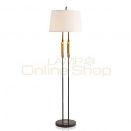 Post modern floor lamps living room decoration Iron art plated gold lamp body cloth lampshade bedroom bedsiade LED standing lamp