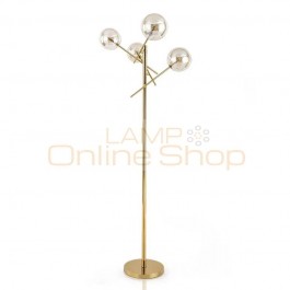 Post modern floor lamps living room decoration Stainless steel gold lamp body glass ball lampshade bedroom bedsiade LED lighting