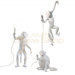 Post modern monkey pendant light creative hemp rope resin cafe children room bedroom table/floor/wall/pendant lamp E27 bulb