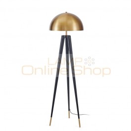 Post Modern Mushroom Floor Light tripod base stainless lampshade metal Creative Nightstand lamp gold color luxury E27 6W led