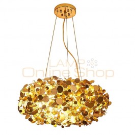 Post modern pendant light circle net bird shape gold color natrual design G9 led lampHanglamp Postmodernism Showcase Originality