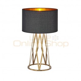 Post Modern Table Lamp luxury Reading Study Light gold Bedroom Light Lampshade Home Lighting Led nordic lamp table E27 bulb